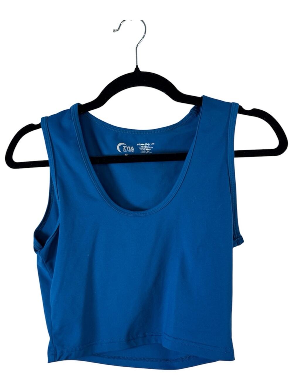 Zyia Active Blue Crop Tank Top Womens M Athletic Casual Workout Gym Yoga
